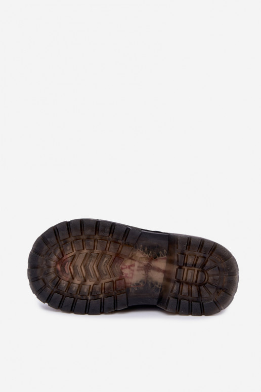 Botins infantis forrados com efeito verniz, em couro sintético, com fechos, pretos Omua