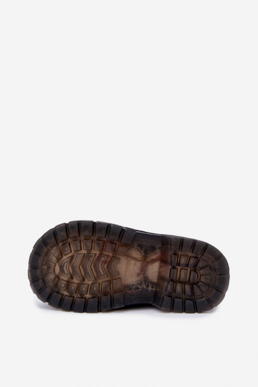 Botins infantis forrados com efeito verniz, com corações, pretos Keralyn