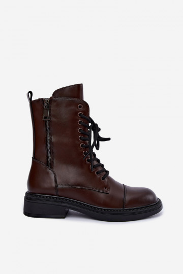 botins isolados em couro sintético chocolate Vinceza 86443 2