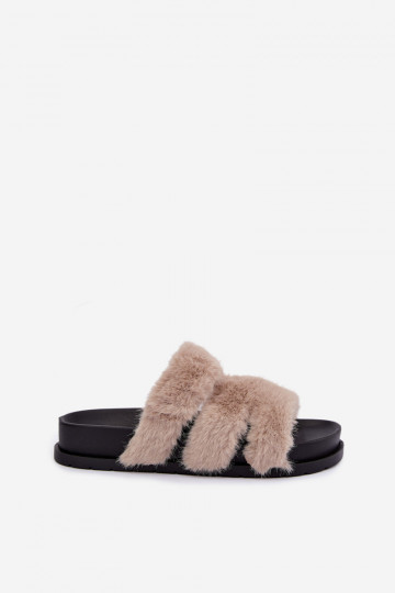 chinelo com pelo na cor areia Talisette 2