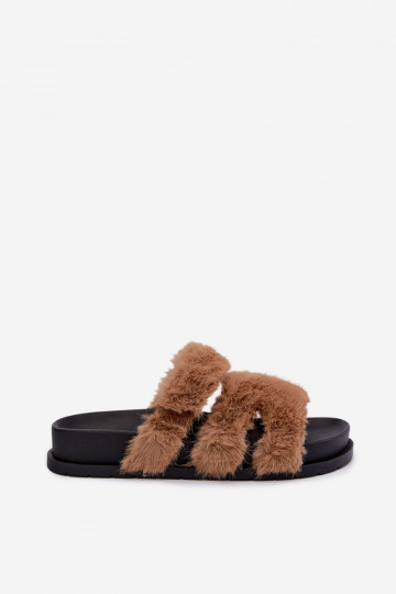 chinelo com pelo na cor marrom Talisette 2