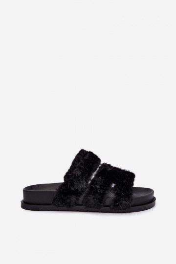 chinelo com pelo na cor preta Talisette 2