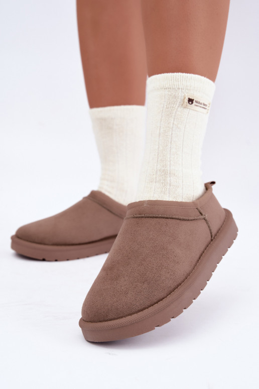 botas de neve femininas baixas na cor areia Rosmina