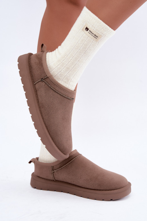 botas de neve femininas baixas na cor areia Rosmina