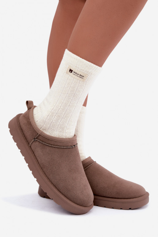 botas de neve femininas baixas na cor areia Rosmina