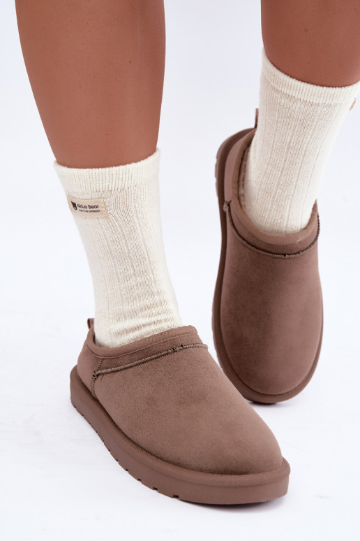 botas de neve femininas baixas na cor areia Rosmina