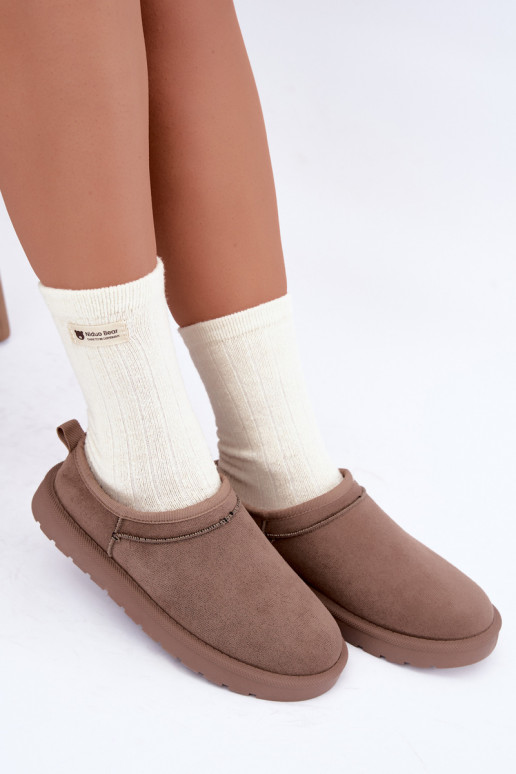 botas de neve femininas baixas na cor areia Rosmina