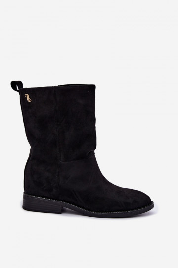 Botins quentes com saltos largos na cor preta Peronne 2