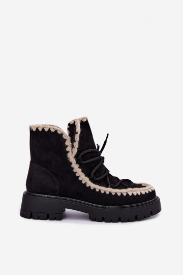 Botas de neve com detalhes elegantes na cor preta Cariselle 2