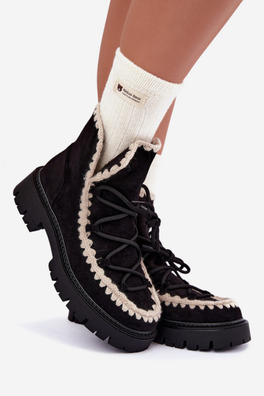Botas de neve com detalhes elegantes na cor preta Cariselle