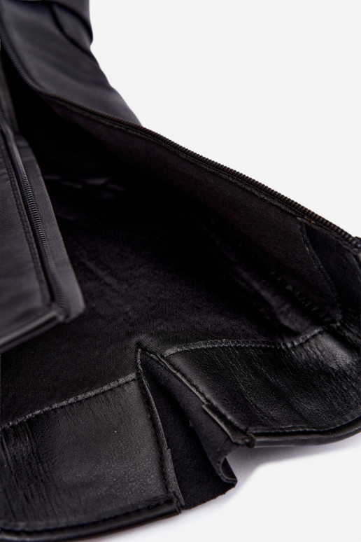 Botas altas de estilo cowboy com saltos e fivelas em couro sintético preto Fivelle