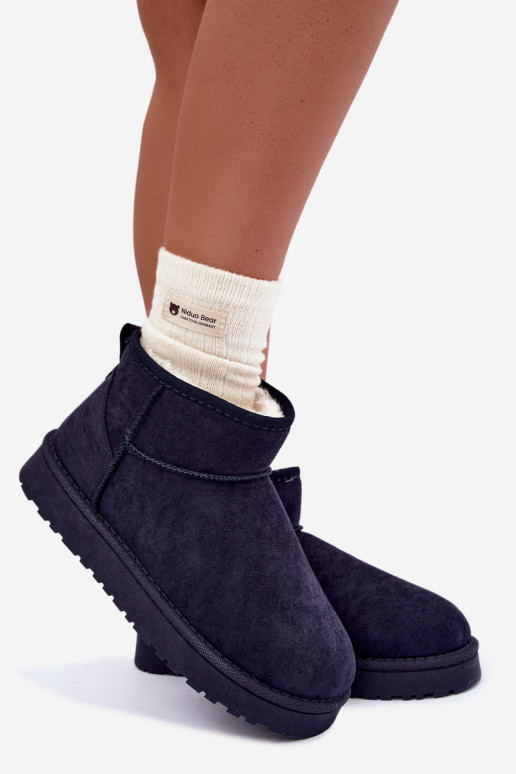 Botas de neve femininas na cor azul escuro Rosienne
