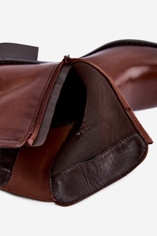 Botins elegantes femininos na cor marrom Dalmora