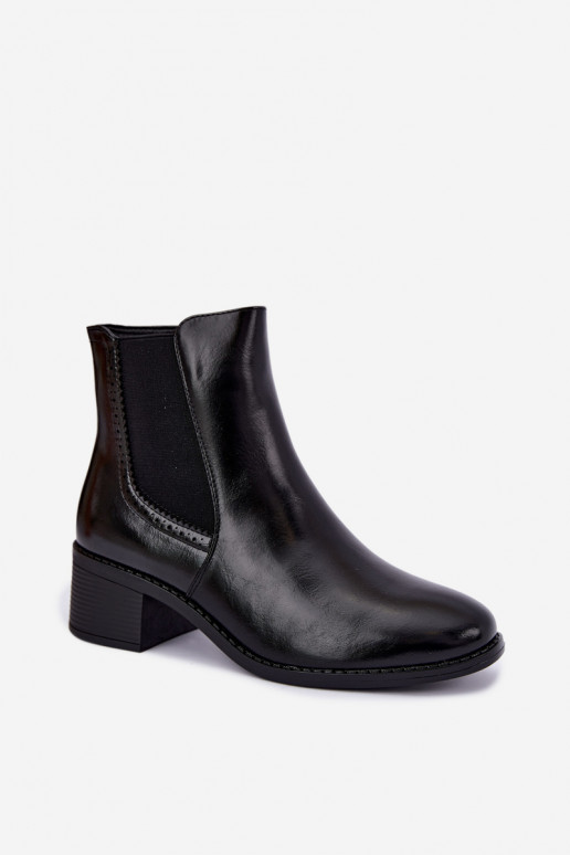 Botins elegantes femininos na cor preta Dalmora