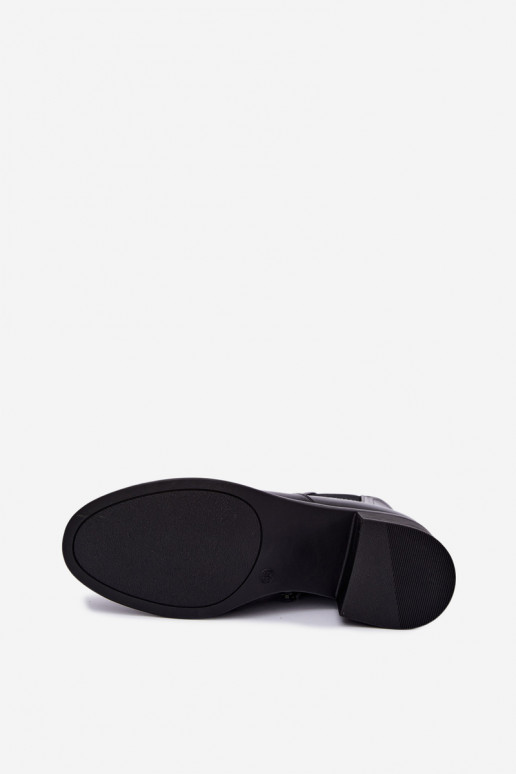 Botins elegantes femininos na cor preta Dalmora