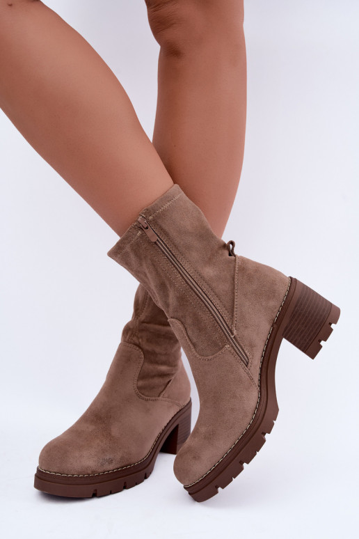 Botins femininos na cor areia Meldrenelle