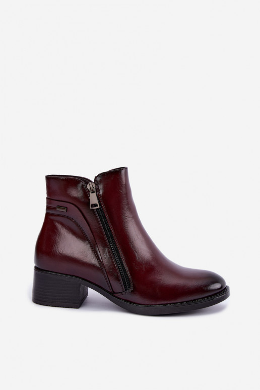 Botins bordô forrados Merseline