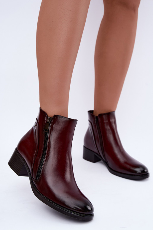 Botins bordô forrados Merseline