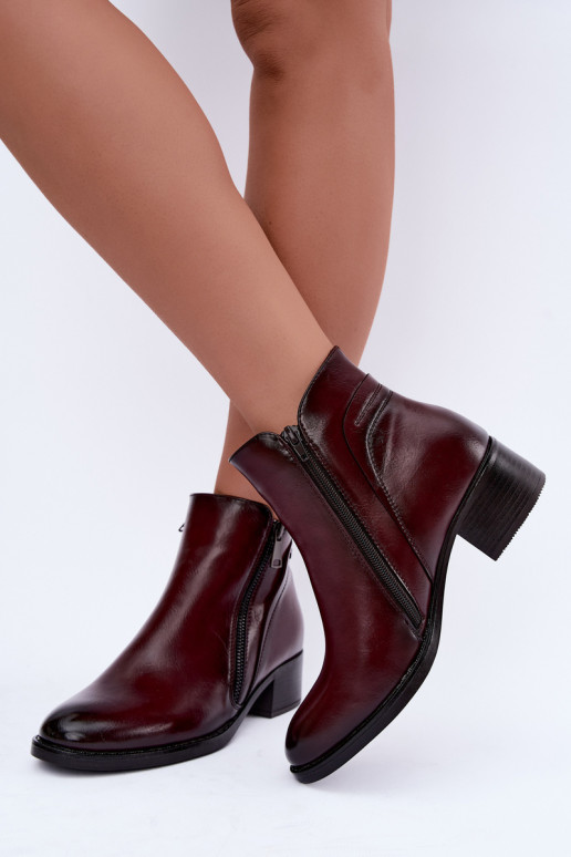 Botins bordô forrados Merseline