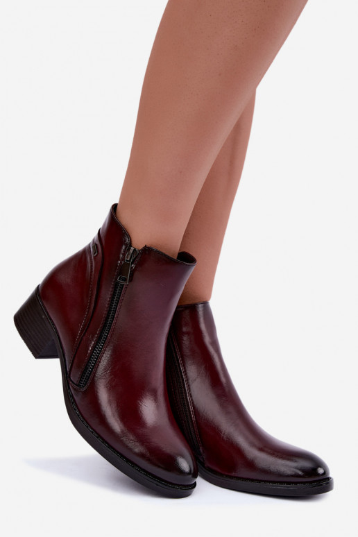 Botins bordô forrados Merseline