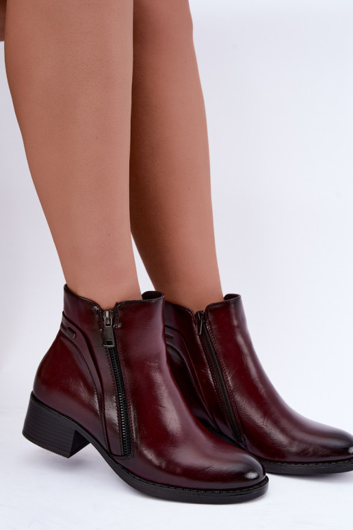 Botins bordô forrados Merseline