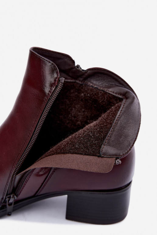 Botins bordô forrados Merseline