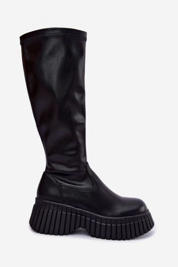Botas pretas até o joelho com plataforma Haldora 2