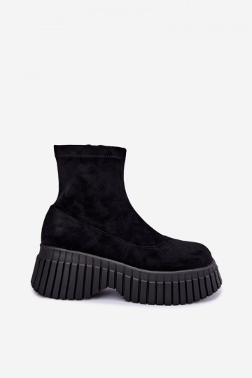 Botins pretos com plataforma de camurça sintética Elmorine 2