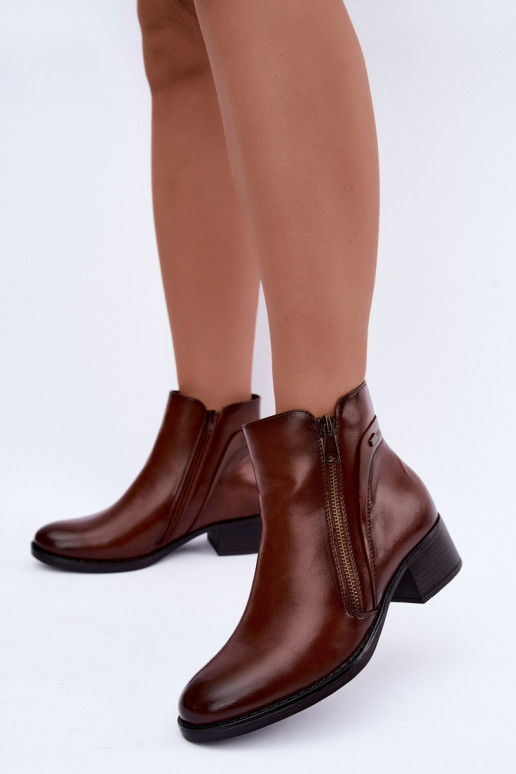 Botins marrons forrados Merseline