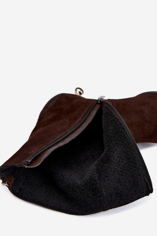 Botins de camurça forrados com salto Zazoo 60629 Czekoladoje