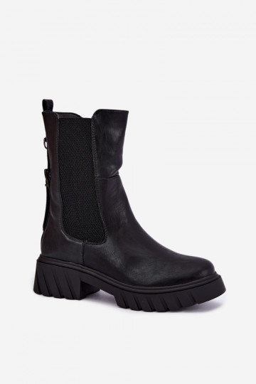 Botins femininos quentes e estilosos em preto