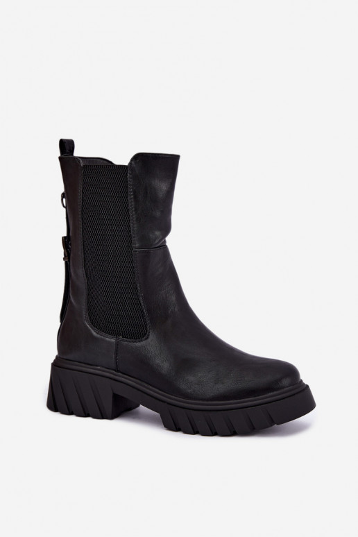 Botins femininos quentes e estilosos em preto