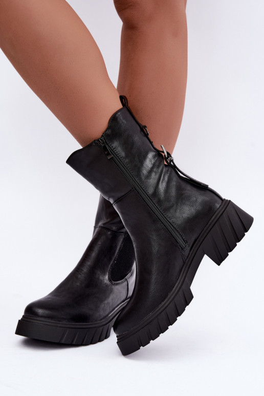 Botins femininos quentes e estilosos em preto