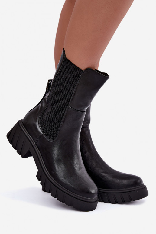 Botins femininos quentes e estilosos em preto
