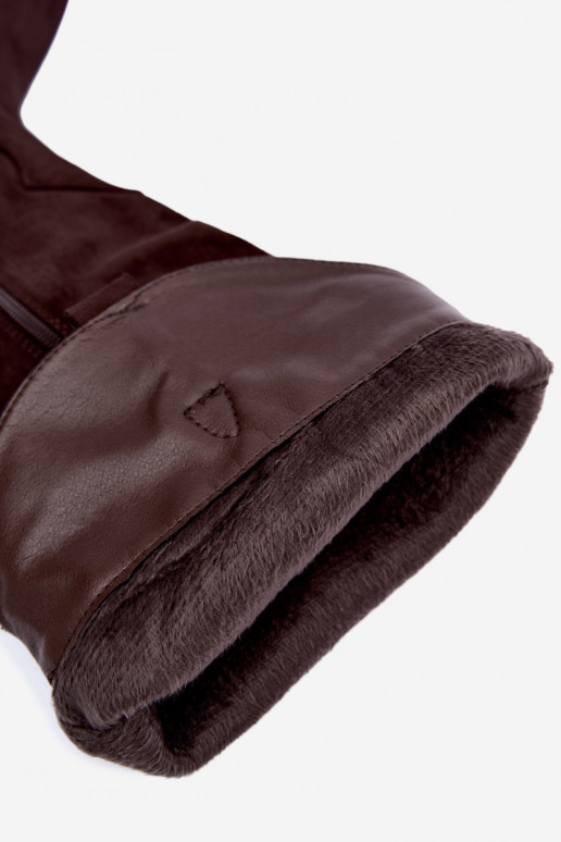 Botas altas de estilo cowboy com saltos em marrom Renissa