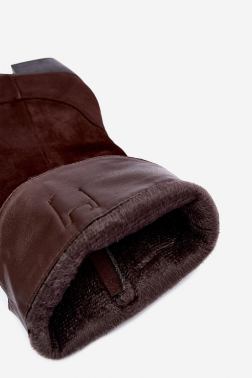 Botas altas de estilo cowboy com saltos em marrom Rialene