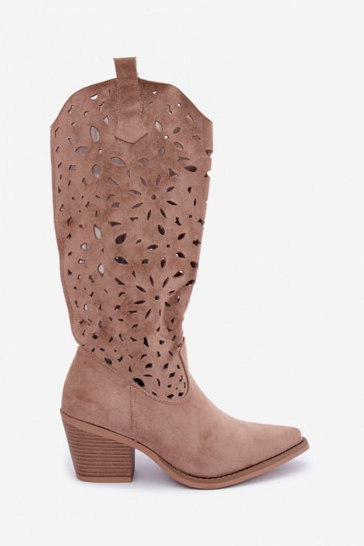 Botas altas de estilo cowboy com saltos em areia Salirae