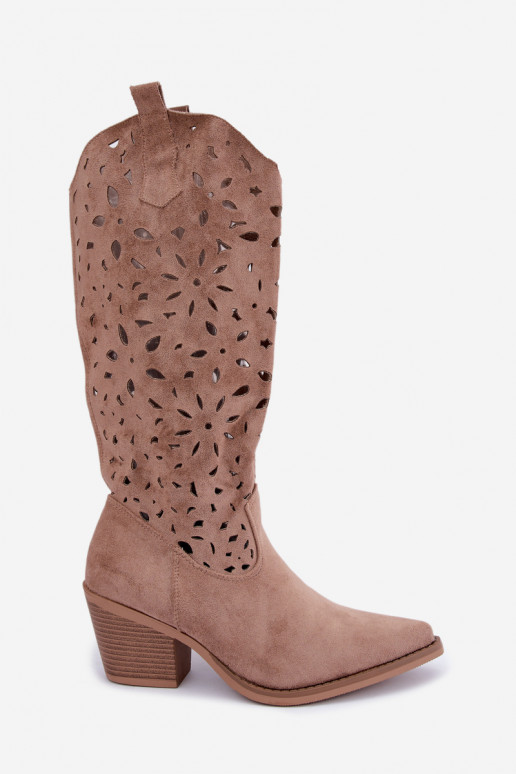 Botas altas de estilo cowboy com saltos em areia Salirae