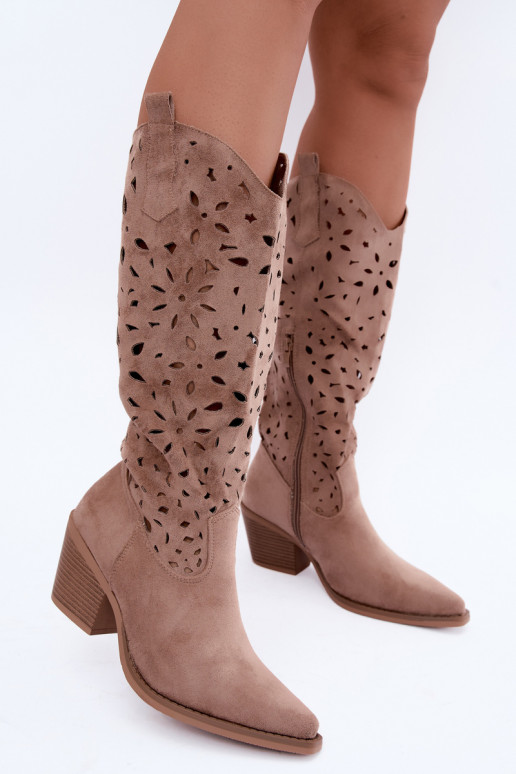 Botas altas de estilo cowboy com saltos em areia Salirae