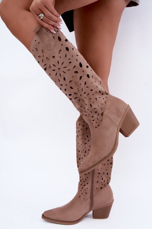 Botas altas de estilo cowboy com saltos em areia Salirae