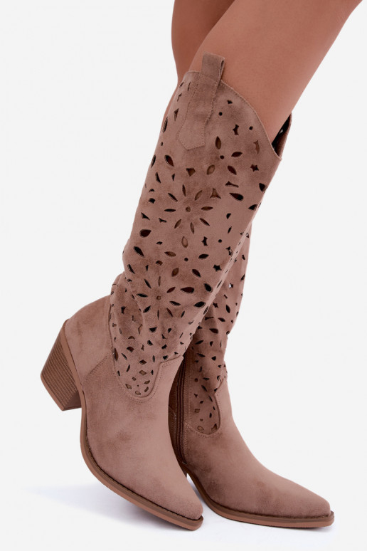 Botas altas de estilo cowboy com saltos em areia Salirae