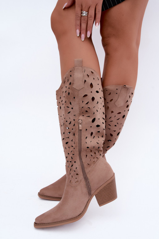Botas altas de estilo cowboy com saltos em areia Salirae