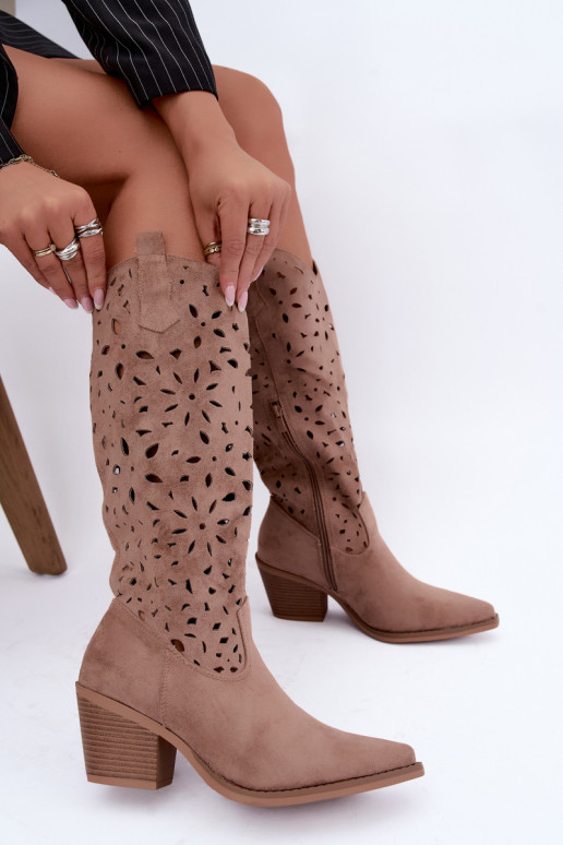 Botas altas de estilo cowboy com saltos em areia Salirae