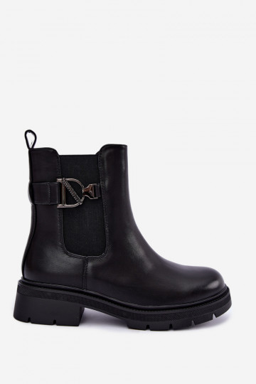 Botins quentes e estilosos com ornamentos em preto Janira 2