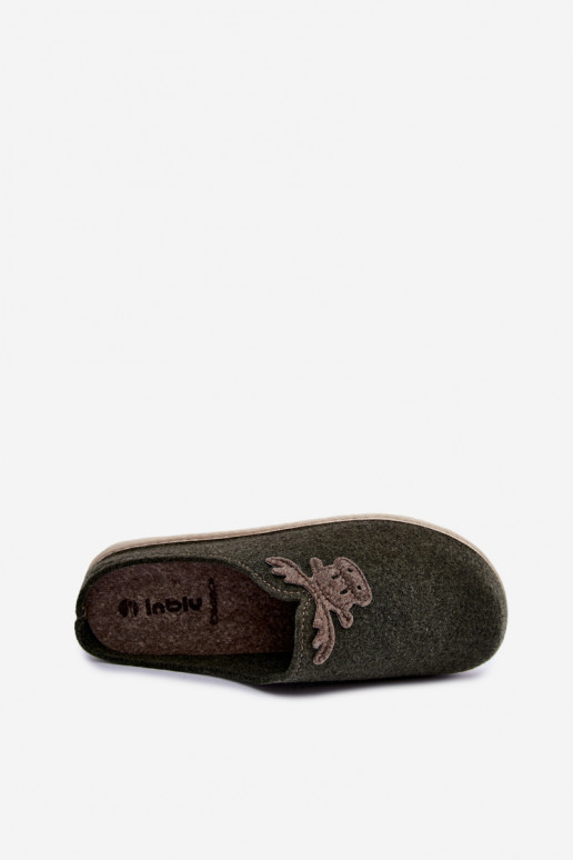 Chinelos femininos com cervos Inblu CS000049 caqui