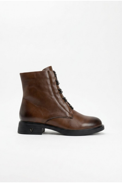 Botins castanhos isolados de couro natural Vinceza 133113