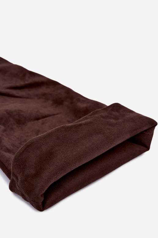 Botas femininas acima do joelho com saltos finos na cor marrom Aderelle