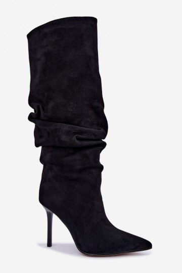 Botas pretas de cano alto com saltos finos Balira 2