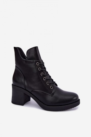 Botins femininos quentes com atacadores em preto Garella 2