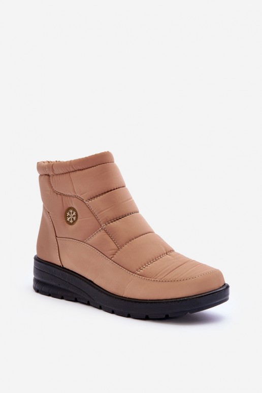 botas de neve femininas isoladas na cor areia Helis